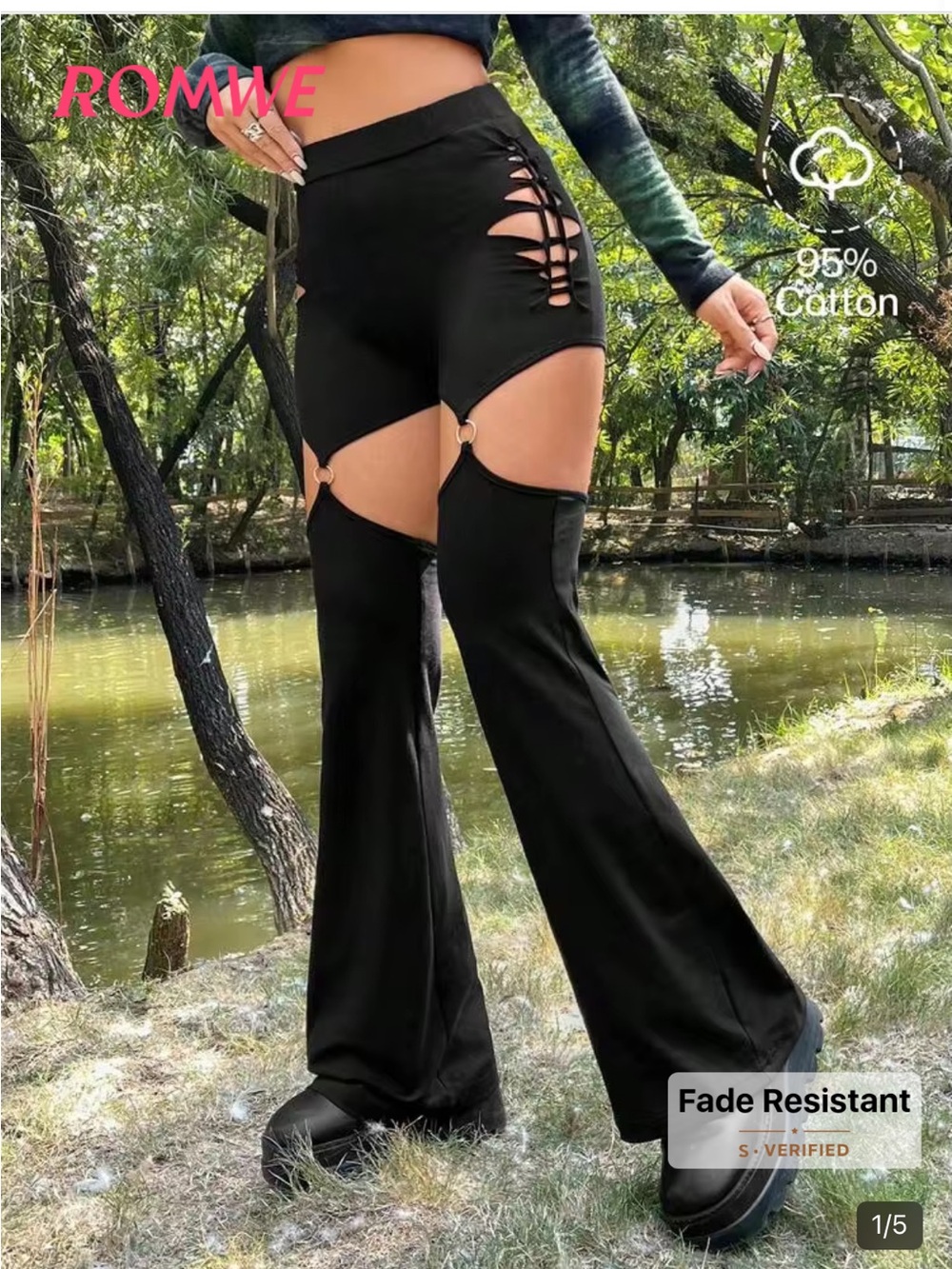 Bundle of black long-sleeve crop top featuring a sheer mesh and ROMWE PUNK